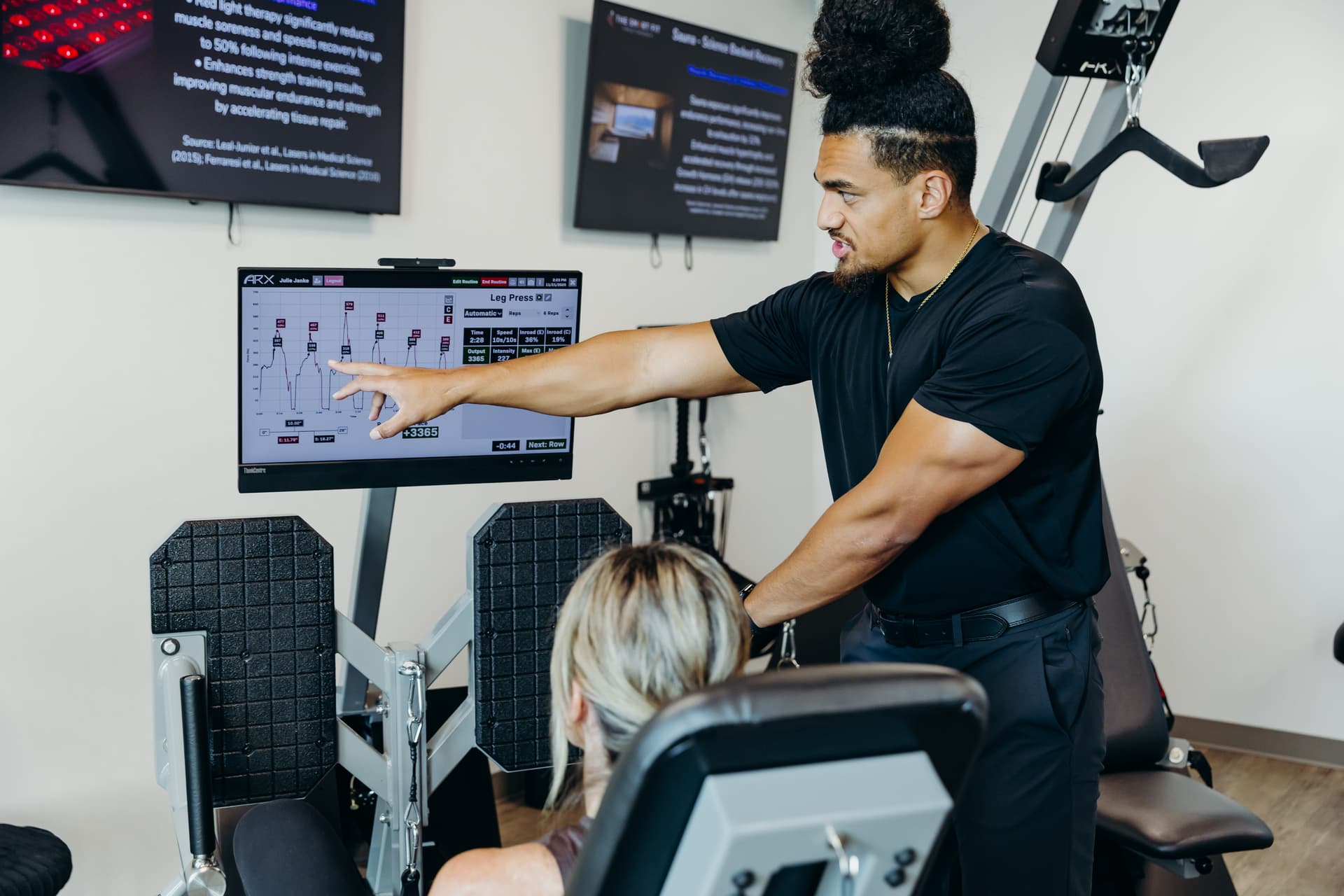 ARX machine giving real time data on concentric and eccentric force